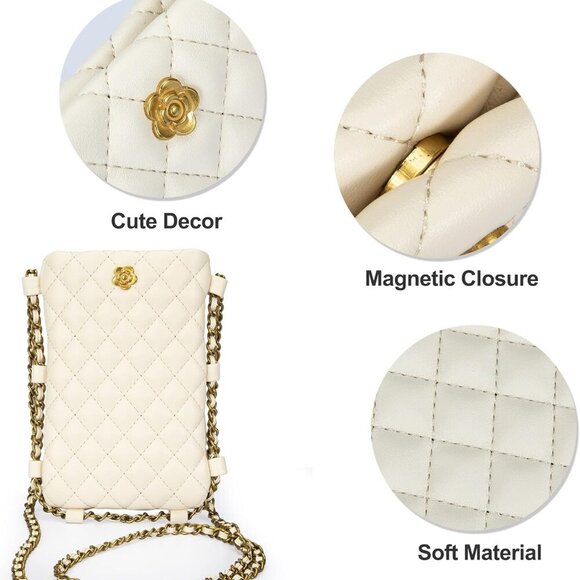 Quilted Small Crossbody Bags for Women Trendy Cell Phone Purse - Picture 4 of 7